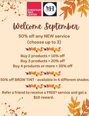 September Promotions at European Wax Center! icon
